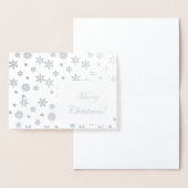 Zilveren sneeuwvlokken Vrolijk kerstfeest! Folie Kaarten (Display)