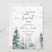 Zilveren sneeuwvlokken Winter Housewarming Party Kaart (Voorkant)
