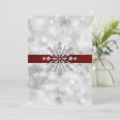 Zilveren Sneeuwvlokken Winter Huwelijksuitnodiging Kaart (Staand voorkant)