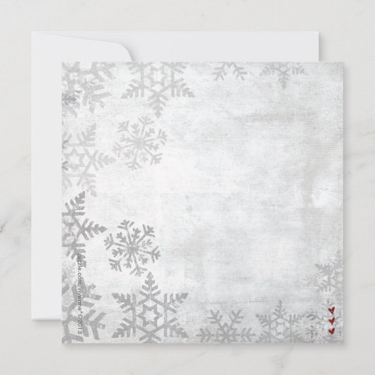 Zilveren Sneeuwvlokken Winter Huwelijksuitnodiging Kaart