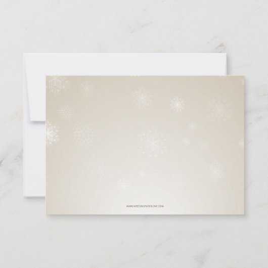 zilveren sneeuwvlokken winterbruiloft rsvp (Achterkant)