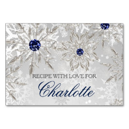 zilveren sneeuwvlokken winterreceptkaart voor vrij kaart