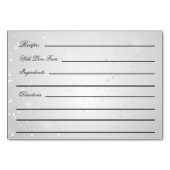 zilveren sneeuwvlokken winterreceptkaart voor vrij kaart (Achterkant)