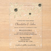 zilveren sneeuwvlokken wintertrouwuitnodiging acryl uitnodigingen (Voorkant)