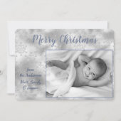 Zilveren Snowflake Twee Foto Sjabloon Kerstmis (Voorkant)