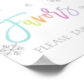 Zilveren Snowflakes en Rainbow Chic Favor Sign Poster (Hoek)