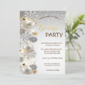 Zilveren Snowflakes, Kogels, Sneeuwkerstfeest Kaart (Staand voorkant)