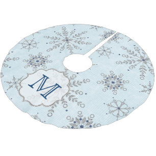 Zilveren Snowflakes Sneeuwmonogram Initiaal Kerstboom Rok