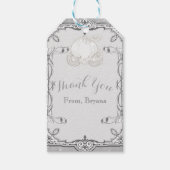 Zilveren Sparkle Carriage Assepoester Party Favor Cadeaulabel (Voorkant)