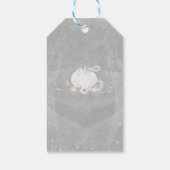 Zilveren Sparkle Carriage Assepoester Party Favor Cadeaulabel (Achterkant)