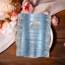 Zilveren Sparkle Diamonds Blauw 70e verjaardag