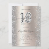 Zilveren Sparkle Diamonds Ivoor 18e verjaardag Kaart (Voorkant)