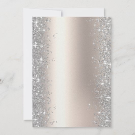 Zilveren Sparkle Diamonds Ivoor 85e Verjaardagsfee Kaart (Achterkant)