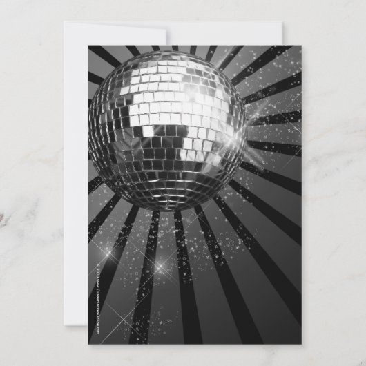 Zilveren Sparkle Disco Ball Custom Verjaardagsfees Kaart (Achterkant)