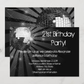 Zilveren Sparkle Disco Ball Custom Verjaardagsfees Kaart (Voorkant / Achterkant)