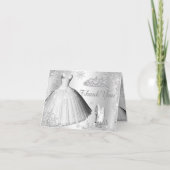 Zilveren Sparkle Dress & Tiara Bedankt Card (Voorkant)