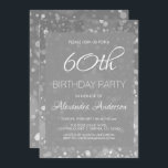 Zilveren Sparkle Glitter Lights 60ste Verjaardagsf Kaart<br><div class="desc">Volwassen Silver Glitter en Sparkle Sixtieth Birthday Party Gold Confetti Invitation. De 60e verjaardagsfeest uitnodiging is perfect voor een moderne en elegante 60e verjaardag partij. Neem contact op met de ontwerper voor aangepaste overeenkomende items.</div>