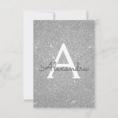 Zilveren Sparkle Glitter Sweet Zestien Verjaardag Kaart (Voorkant)