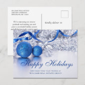 Zilveren Sparkle Kerstballen Corporate Groet Briefkaart (Voorkant / Achterkant)
