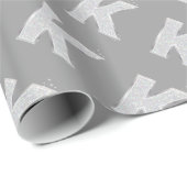 Zilveren Sparkle Letter K Cadeaupapier (Rol Hoek)