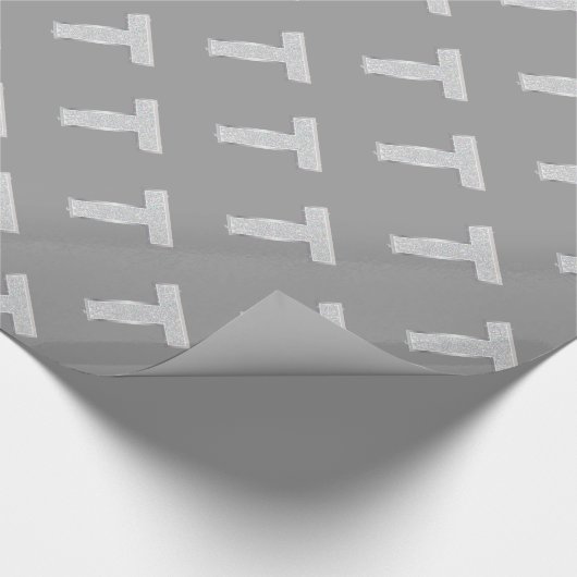 Zilveren Sparkle Letter T Cadeaupapier (Hoek)