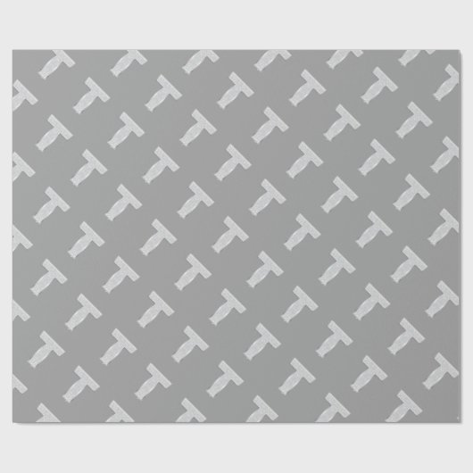 Zilveren Sparkle Letter T Cadeaupapier (Vlak)