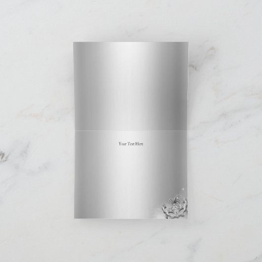 Zilveren Sparkle Masquerade Dank u kaart (Binnen)