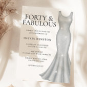 Zilveren Sparkle Shimmer Jurk 40ste Verjaardagsfee Kaart