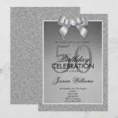 Zilveren Sparkle & Stijlvolle Gem Verjaardag Kaart (Voorkant / Achterkant)