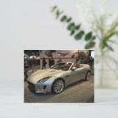 Zilveren Sportwagen Briefkaart (Staand voorkant)