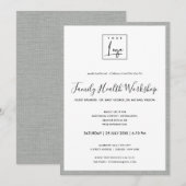 ZILVEREN STAALGRIJS UW LOGO WORKSHOP GALA EVENEMEN KAART (Voorkant / Achterkant)