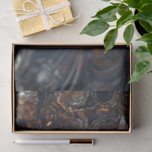 Zilveren stalen schedel Regal gekroond Decoupage Tissuepapier (Geschenk)