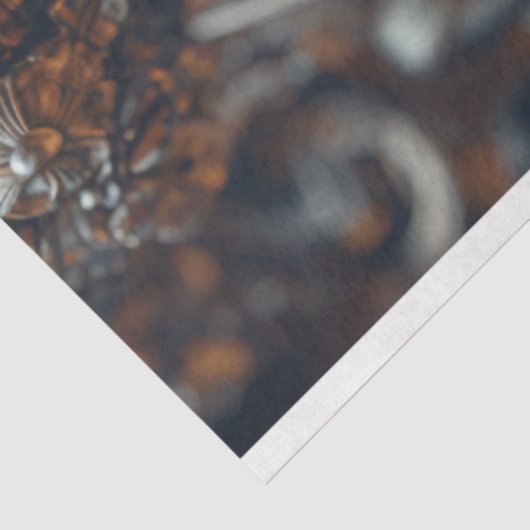 Zilveren stalen schedel Regal gekroond Decoupage Tissuepapier (Detail)