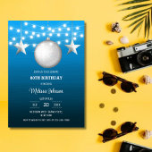 Zilveren Star String Lichtblauw Gradient Verjaarda Kaart