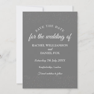 Zilveren Stardust Confetti Save the Date Kaart