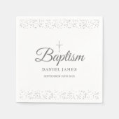 Zilveren Stardust Doop Christening Servet (Voorkant)