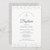 Zilveren Stardust Doop Save The Date (Voorkant / Achterkant)