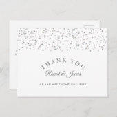Zilveren Stardust Trouw Dank Je Briefkaart (Voorkant / Achterkant)