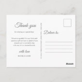 Zilveren Stardust Trouw Dank Je Briefkaart (Achterkant)