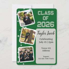 Zilveren Ster Afbeelding Bewerkbare Kleur Afstuder Kaart