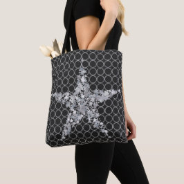 Zilveren Ster Kerstcadeau Zilveren Cirkels Tote Bag