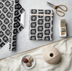 "Zilveren Ster" Kerstthema Cadeaupapier