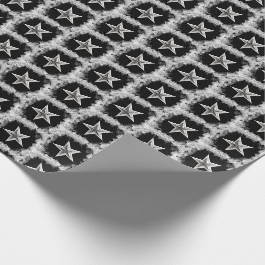 "Zilveren Ster" Kerstthema Cadeaupapier (Hoek)