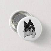 Zilveren Ster Pup Speld Ronde Button 3,2 Cm (Voorkant /achterkant)