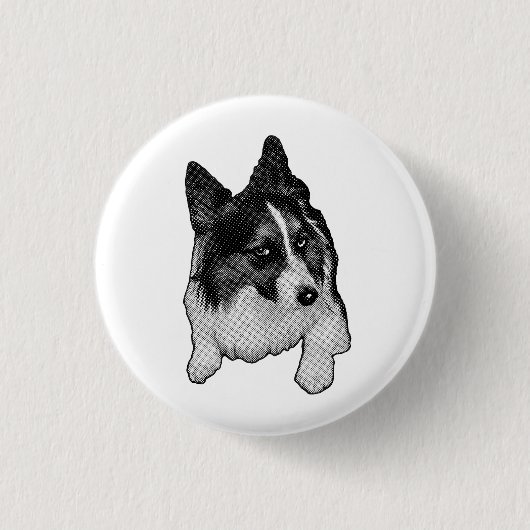 Zilveren Ster Pup Speld Ronde Button 3,2 Cm (Voorkant)