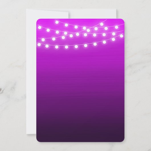 Zilveren ster String Licht Magenta Gradient Verjaa Kaart (Achterkant)