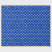 Zilveren Ster van David op Blauw Cadeaupapier (Vlak)