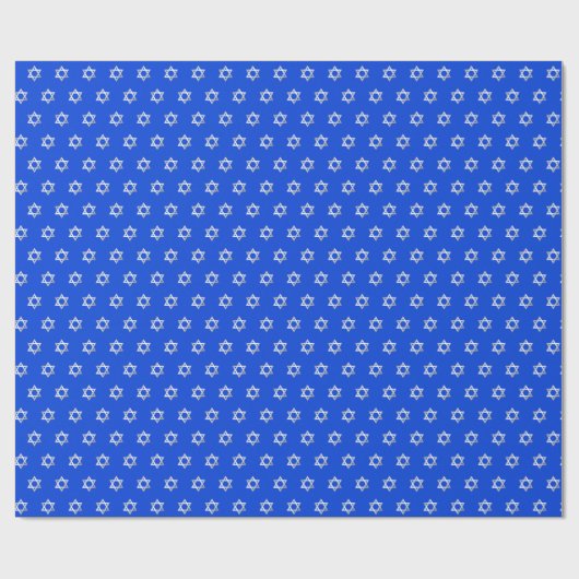Zilveren ster van David Royal Blue Cadeaupapier (Vlak)