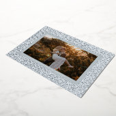 Zilveren sterren Blauw Boho foto Folie Feestdagenkaart (Gedraaid)