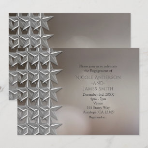 Zilveren sterren Bokeh licht trouwkaart uitnodigin Kaart